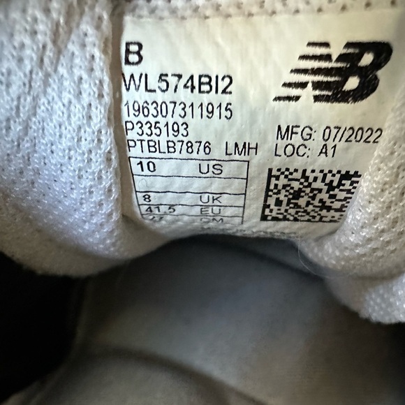 New Balance WL574B12 Women’s Black Suede Leopard Print Sneakers Size 10 - Picture 6 of 6